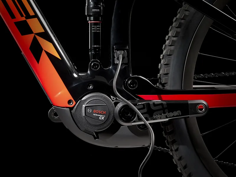 2022 Trek Rail 9.9 XTR Electric Mountain Bike Black and Marigold-3